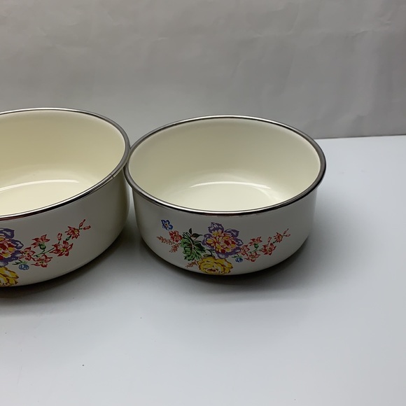 Vintage Kobe Enamel Nesting Bowls set 3 Roses - Picture 4 of 11